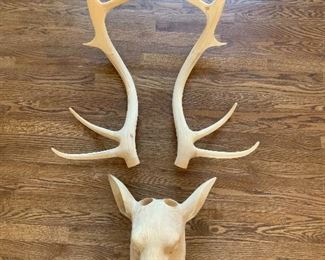 Roost Carved Wood Deer Head