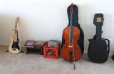 CELLO AND AMP SOLD GUITAR IS STILL AVAILABLE-WASHBURN FORCE MODEL 2 ELECTRIC GUITAR I THINK 1983 WITH A COUPLE GUITAR BOOKS
