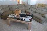 LOTS OF VHS TAPES, COUCH STILL AVAILABLE $75 OR BEST OFFER SWIVEL END ON THE RIGHT SIDE-NINTENDO AND GAMES SOME RECORDS AND CDS STILL AVAILABLE