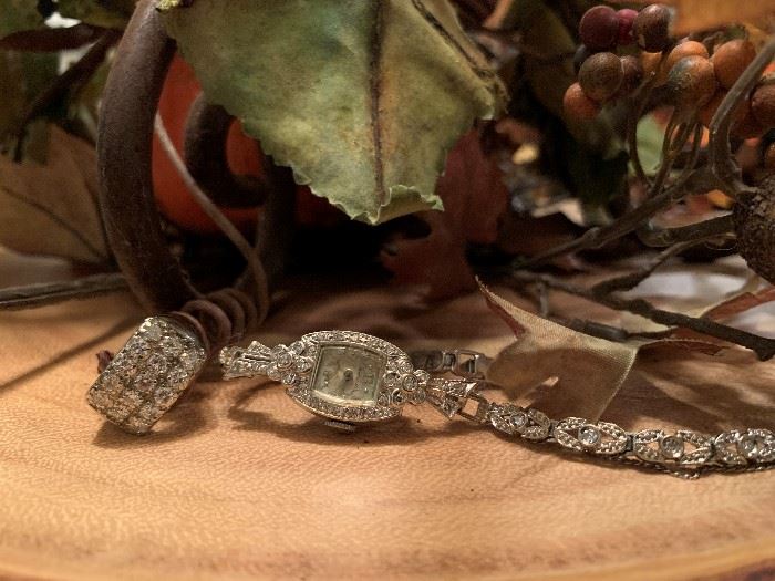 Hamilton 14K Diamond Watch and 18K Diamond Ring