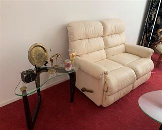 Noguchi Cerused Biomorphic Style Ebonized Side Tables and Coffee Table