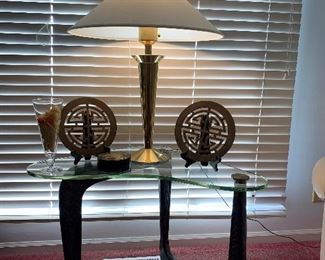 Noguchi Cerused Biomorphic Style Ebonized Side Tables and Coffee Table