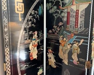 Ornate Raised Room Screen/Divider With Mother of Pearl