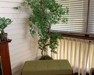 MCM Wood Framed Bench