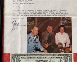 JOHNNY CARSON Signed Memorabilia