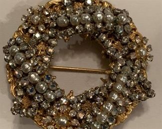 MIRIAM HASKELL Signed Brooch and Earring Set