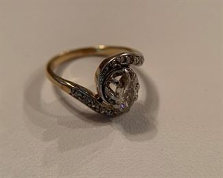 Custom White and Yellow Gold Diamond Ring