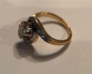 Custom White and Yellow Gold Diamond Ring