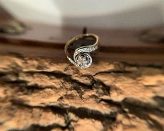 Custom White and Yellow Gold Diamond Ring