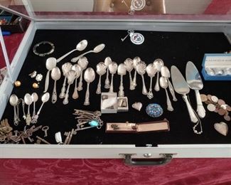 Collection of Sterling spoons and more
