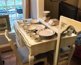 Desk and dishes