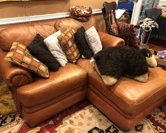 LEATHER LOVESEAT & CHAISE 