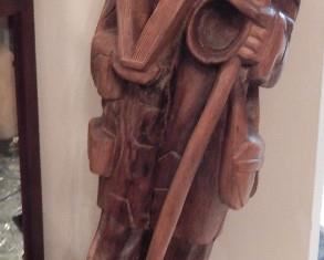 Hand-Carved Wooden Figure from Colombia - 43" Tall
