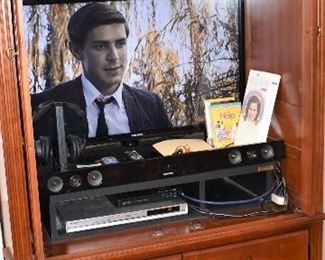 Samsung Flat Screen, Sound Bar, Sony Wireless Headphones