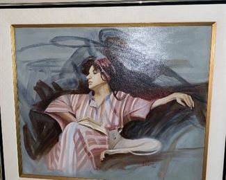 PAT LUGARI 1990 OIL ON CANVAS PAINTING