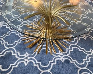 ROUND GLASS TOP MCM COFFEE TABLE