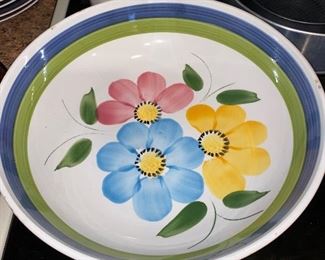VINTAGE IRONSTONE FLORAL SERVING BOWL