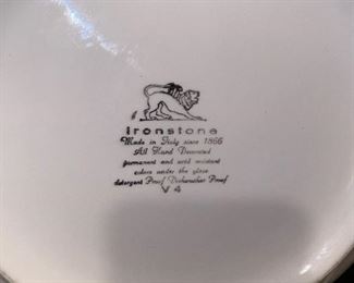 VINTAGE IRONSTONE FLORAL SERVING BOWL