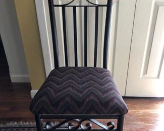 Iron Chair with Upholstered seat.   