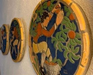 Moravian Pottery and Tile Works, Season's Mosaics, Set of Four