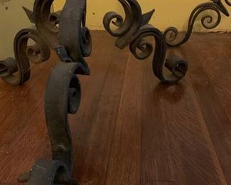 Cast Iron Standing Candelabra, PAIR, After Cyril Colnick