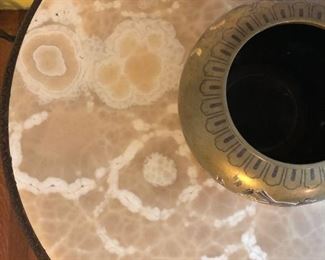 Figural Carved Marble Top Table