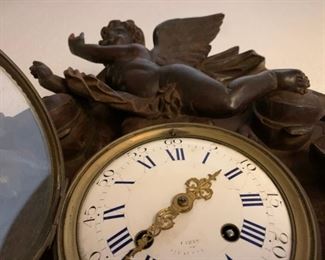 American Rococo Carved Wall Clock, Attributed to Geo. J Henkels / Paris and Philadelphia