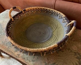 Pottery Base with Basket Weave