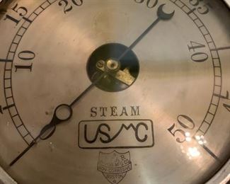 Brass Steam Gage, 8 &1/2 Inch, Star Brass Manufacturing Co, United Shoe Manufacturing Corp