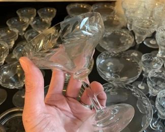 Antique Etched Crystal Stemware