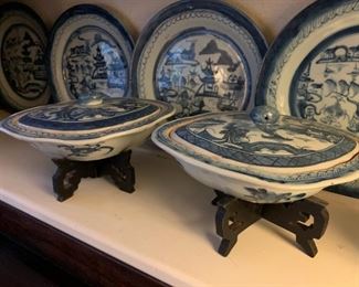 19th c Chinese Porcelain Plates, Canton Export