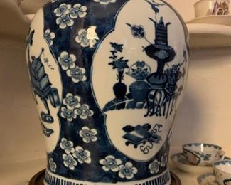 Chinese Export Canton Blue Vase, Signed