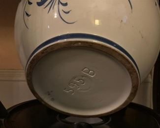 Blue and White Planter, Marked 595-B
