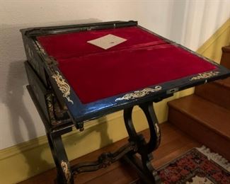 Paper Mache and Mother of Pearl Inlaid Desk