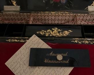 Paper Mache and Mother of Pearl Inlaid Desk