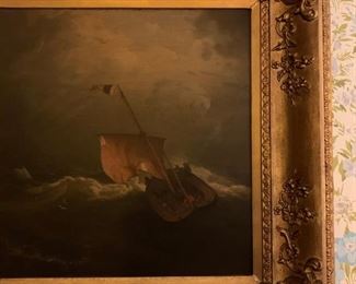 Ship in a Storm, Robert Salmon, Oil on Canvas, 1840