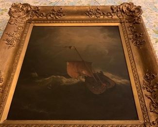 Ship in a Storm, Robert Salmon, Oil on Canvas, 1840