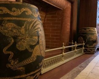Dragon Garden Stools, Pair