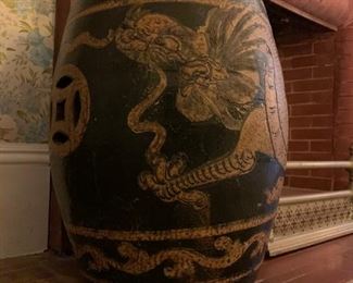 Dragon Garden Stools, Pair
