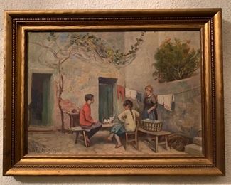 B.T. Newman, Gossip Corner at Cassis, 1935