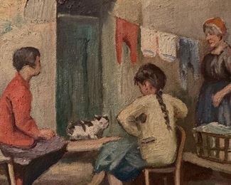 B.T. Newman, Gossip Corner at Cassis, 1935
