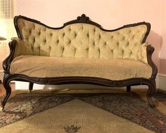 Tufted Back Chippendale Sofa