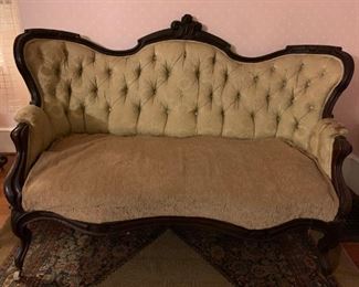 Tufted Back Chippendale Sofa