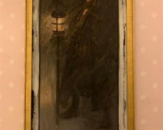 Pastel on Paper, Man in Snow, Leon Guipon