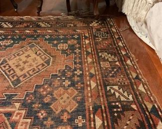 Antique Tribal Caucasian Area Rug