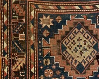 Antique Tribal Caucasian Area Rug