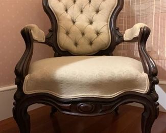Chippendale Tufted Back Armchair