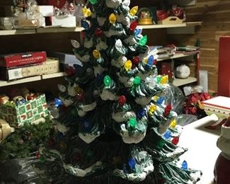 Large light up ceramic tree