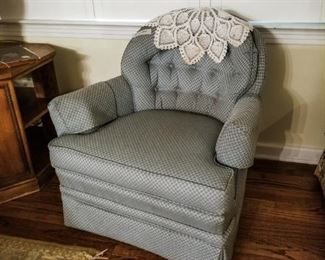 Vintage blue chair, very comfy.