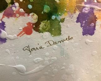 Abstract 3D Colorful Artwork signed Gloria Daniels 